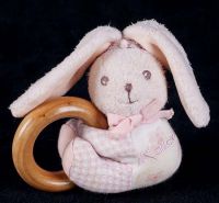 Kaloo Bunny Rabbit Pink Rattle Ring Plush Lovey